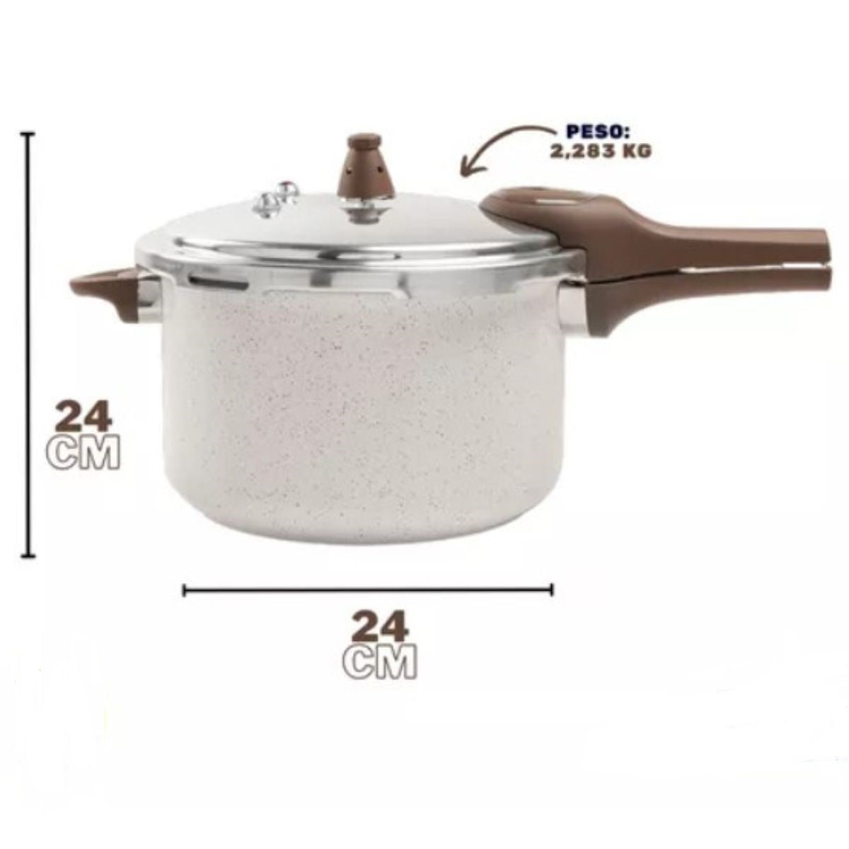 Panela de Pressão 6,8 Litros Ceramic Life Pressure Vanilla com Indução - Brinox