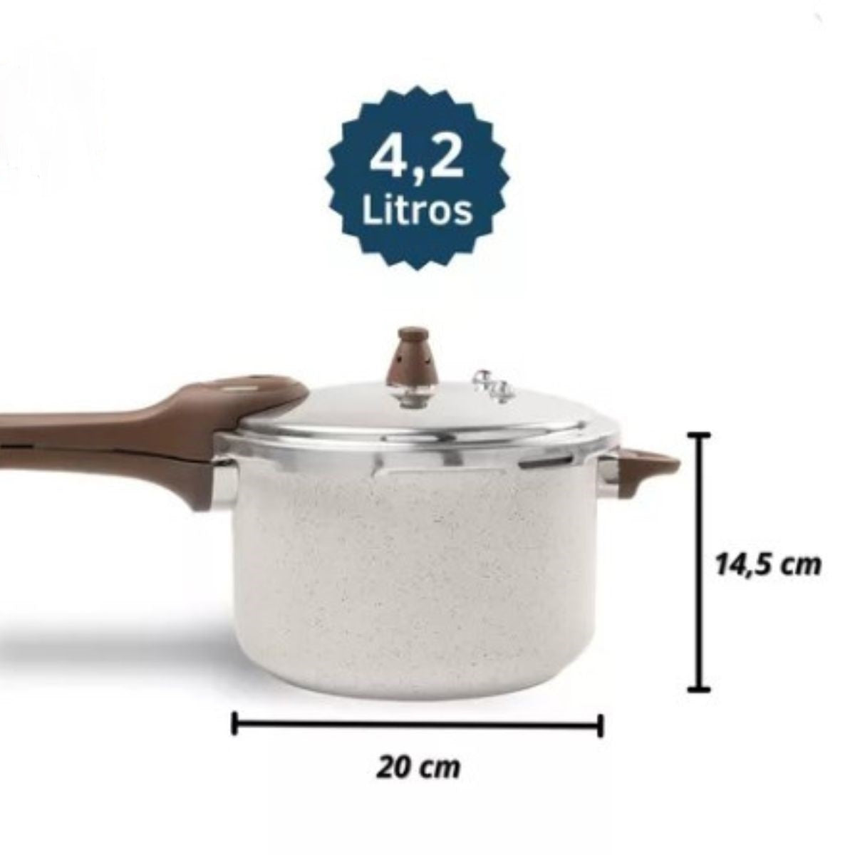 Panela de Pressão 4,2 Litros Ceramic Life Pressure Vanilla com Indução Brinox
