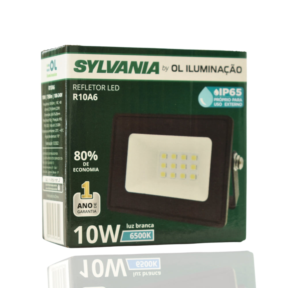 Refletor Led 10W Slim Prova D'agua IP65 Holofote Sylvania