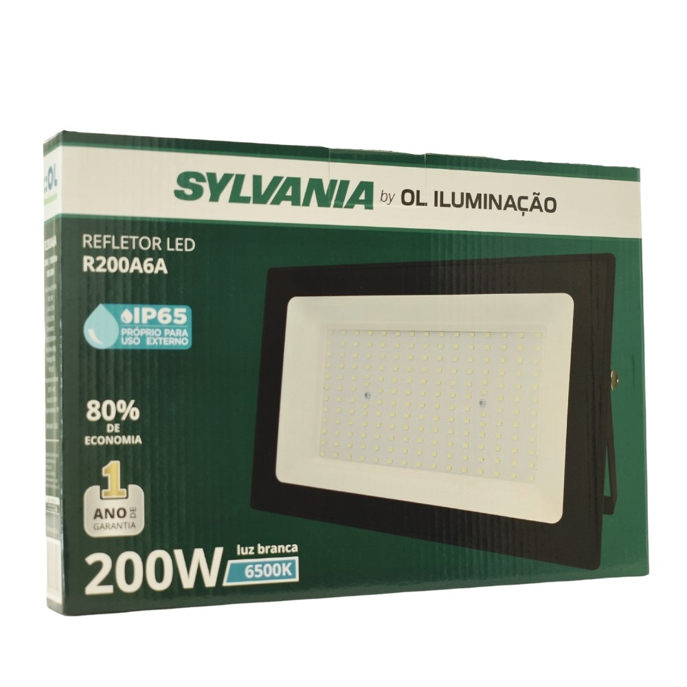Refletor Led 200W Slim Prova D'agua IP65 Holofote Sylvania
