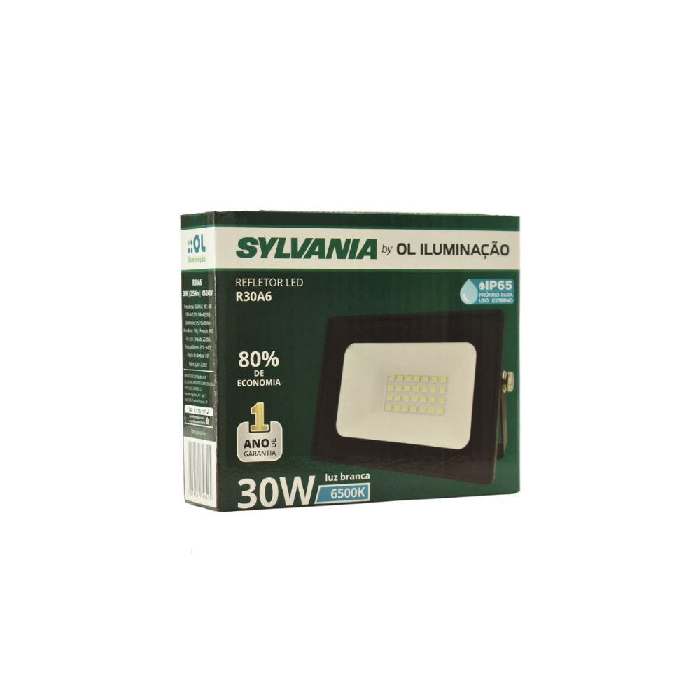 Kit 5 Refletor Led 30W Slim Prova D'agua IP65 Holofote  Sylvania