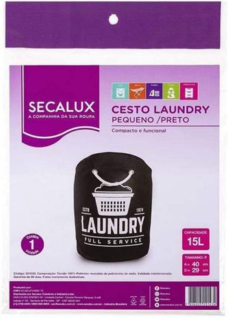 Cesto Laundry para Roupas Preto 15L - Saco Organizador - Secalux - Altaluce
