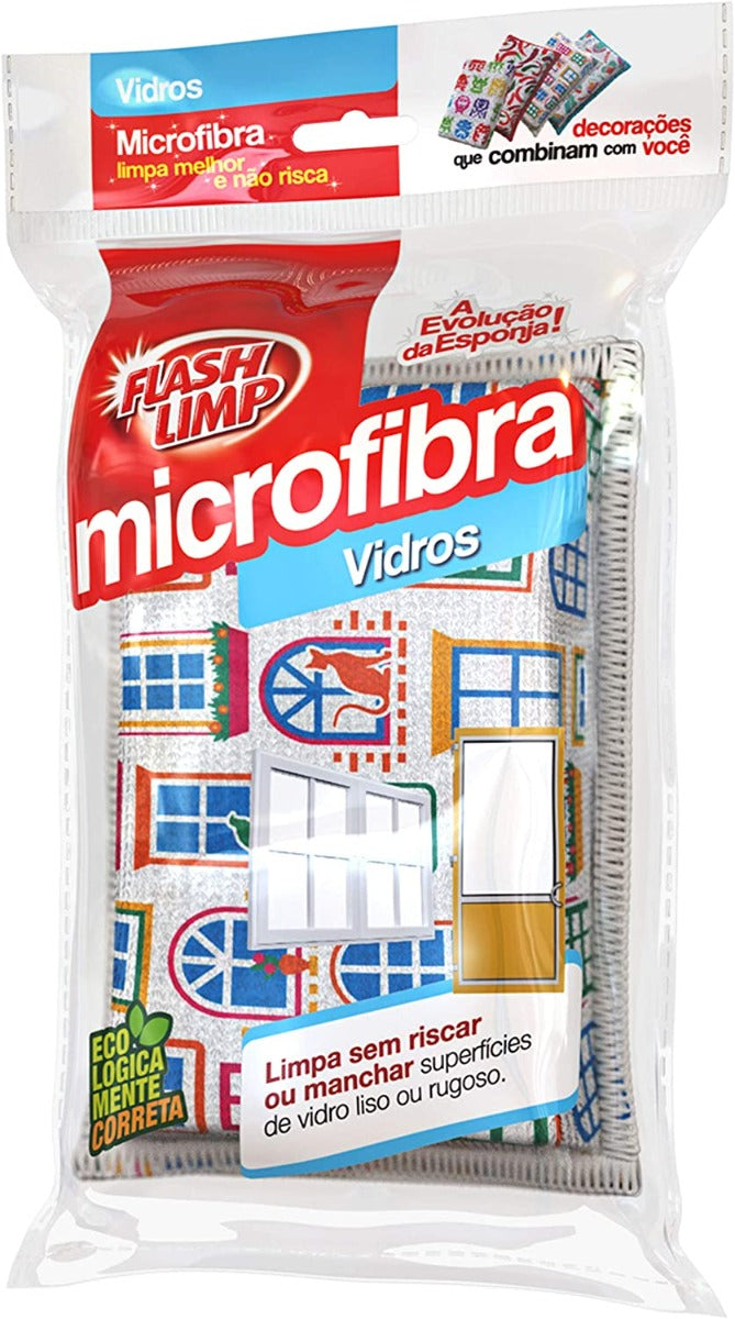 Esponja Microfibra Para Vidros e Telas em Geral Kit com 5 Peças FlashLimp - Altaluce