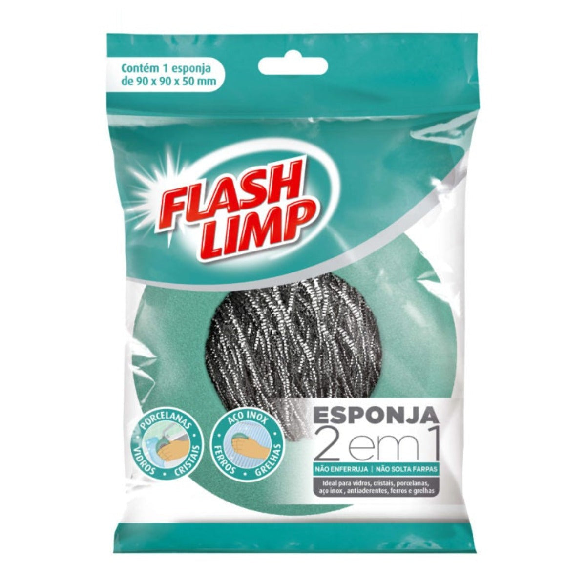 Esponja de Aço e Poliuretano 2 Em 1 FlashLimp - Altaluce