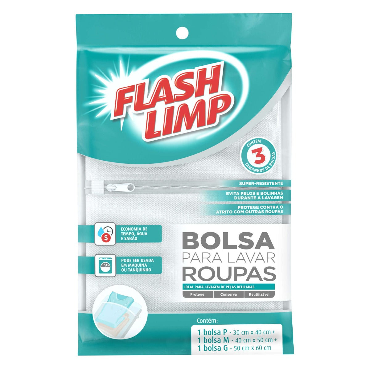 Conjunto Bolsas Para Lavar Roupas 3 Peças FlashLimp - Altaluce