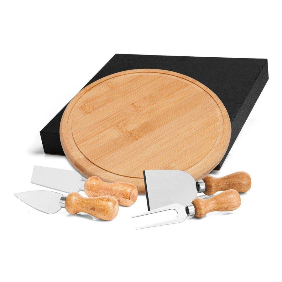 Conjunto Kit para Queijo em Bambu/Inox Cordoba - 5 Pçs - Welf - Altaluce